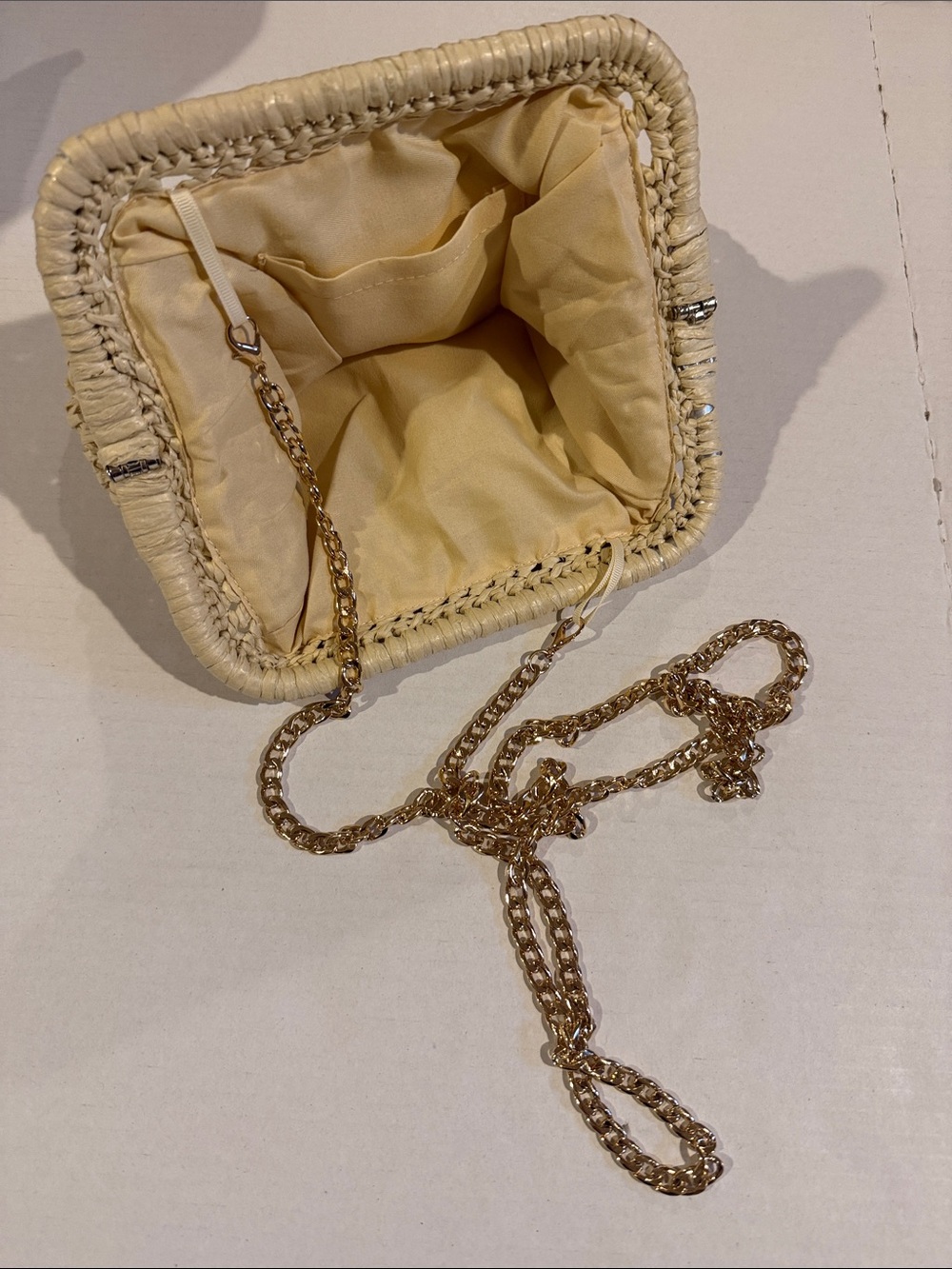 Woven Straw Clutch Bag in Natural Beige - Picture 2 of 2
